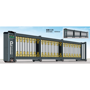 <span class=keywords><strong>Portail</strong></span> coulissant sectionnel électrique moderne de luxe en aluminium pour villas et écoles, sans tracé de poteaux - Product Image 1