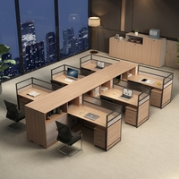 Poste de travail modulaire moderne pour bureau, cloison de séparation, bureau pour personnel, mobilier de bureau, table de travail multi-personnes avec armoire de rangement
