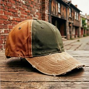 Casquettes de baseball déstructurées en coton délavé et usé pour hommes et femmes, avec trous et déchirures, personnalisables avec broderie de logo - Product Image 3