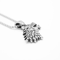 Liontin Hip Hop Kepala Serigala Viking Gothic Vintage Pvd Lapis Emas 18k Baja Tahan Karat Perhiasan Fashion Berkualitas Kalung Pria Grosir