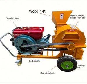 High Diesel Engine <b>Wood</b> <b>Crusher</b> Palm <b>Wood</b> Powder Sawdust Making Machine 1t/h Capacity 15cm Max Diameter Core Components Motor - Product Image 2
