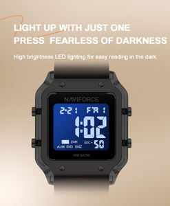 Naviforce Đa Chức Năng Đồng Hồ Kỹ Thuật Số Phụ Nữ Thời Trang Đồng Hồ Thời Gian Lịch Tuần Hiển Thị Silicone Dây Đeo Phụ Nữ Không Thấm Nước Đồng Hồ - Product Image 4