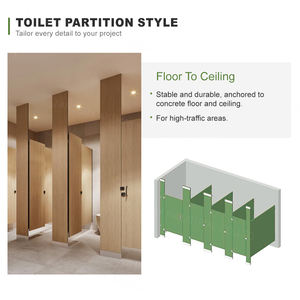 מחיצות שירותים מסחריות חזקות במיוחד מסוג HPL של Cartmay, תאי שירותים, מחיצות לשירותים, עומדות בתקני ADA, מתאימות לבתי חולים, קניונים, חדרי כושר, עמידות למים - Product Image 5