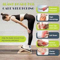 Équipement de thérapie des pieds en bambou incliné naturel réglable et personnalisé pour l'exercice civière de mollet planche inclinée en bois