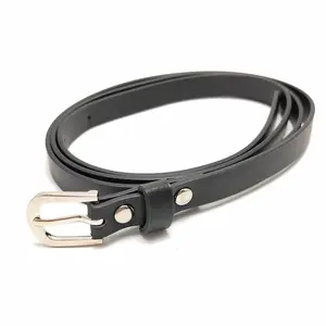 custom decorated genuine designer zinc alloy buckle casual split pin women's waist PU leather belt for garment