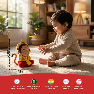 Peluche décorative Bébé Hanuman 22 cm, figurine chantante ultra douce, jouet sûr pour enfants et festivals - Product Image 4