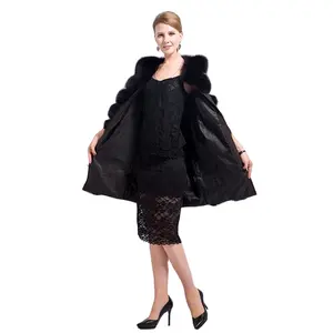 European Fashion Winter Long Fur Coat Real Fur Waistcoat Vest For Women