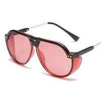Tendance grand cadre une pièce personnalisé mode lunettes de soleil classique rétro irrégulier polygone carré Double poutre rue nuances