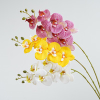 Bunga Anggrek Phalaenopsis Artificial Silky Touch 78cm, Tangkai Bunga PVC Realistis, Dekorasi Pernikahan