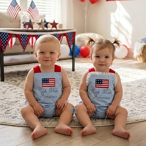 <span class=keywords><strong>Abbigliamento</strong></span> per Neonati per il Giorno dell'Indipendenza, Tutina in Cotone Tessuto per Bambini e Bambine, Tuta Estiva Semplice, <span class=keywords><strong>Abbigliamento</strong></span> per Neonate - Product Image 1