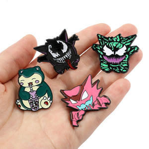 Al por mayor: Pines de dibujos animados bonitos de <span class=keywords><strong>Pikachu</strong></span>, Charmander, Gengar, insignias de metal, pines de anime esmaltados para solapa, bolso y sombrero, accesorios - Product Image 2