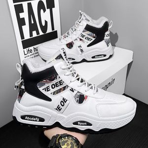 Men's Retro High <b>Top</b> Sneakers Trendy Soft Breathable Anti-Slip Walking Shoes Casual Slip-On Mesh Lining PU Insole Affordable - Product Image 1