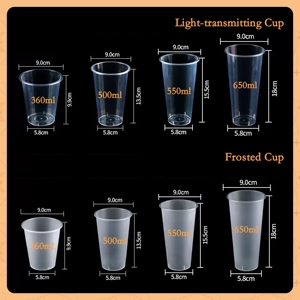 Gobelets jetables en PP avec couvercles, logo personnalisé, diamètre 90 mm, transparents, impression par transfert thermique pour thé boba et milkshakes à emporter - Product Image 4