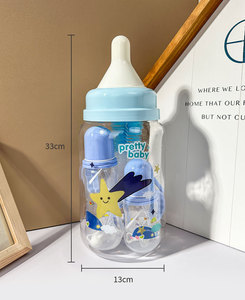 Ensemble de biberons portables pour bébé, brosse de nettoyage de tétines de rechange, <span class=keywords><strong>coffret</strong></span> cadeau pour jeune maman, seau de rangement créatif pour biberons, motif dessin animé, large ouverture - Product Image 6