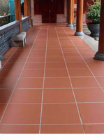 Tuiles carrées en terre cuite rouge pour pavage de jardin décoratif extérieur 400*400