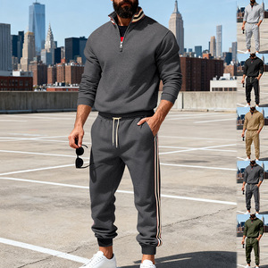 Conjunto <span class=keywords><strong>de</strong></span> Ropa Deportiva <span class=keywords><strong>de</strong></span> 2 Piezas para Hombre, Sudadera y Pantalones Casuales <span class=keywords><strong>de</strong></span> <span class=keywords><strong>Marca</strong></span> <span class=keywords><strong>de</strong></span> Moda para Otoño e Invierno - Product Image 4
