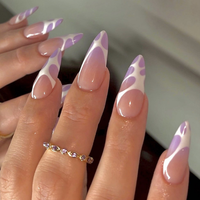 24 faux ongles à presser en gros avec colle pour nail art