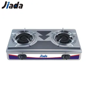 Mode Jiada Cina Wajan Mudah Besi Cor Baja Nirkarat Pipa Cooktop 2 Kompor Gas Pembakar