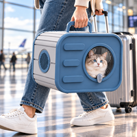 Maison de transport portable pour chat en PP, abri pour animaux de compagnie avec poignée et ventilation, idéal pour les voyages et la maison, pour chats et petits animaux