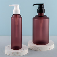 200ml 500ml Ambre Brun Givré Mat Soins De La Peau Lavage Des Mains Shampooing Personnalisé Rechargeable PET Bouteille En Plastique