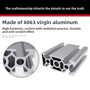 2047 norme européenne bricolage meubles personnalisé cadre noir Tube carré <span class=keywords><strong>en</strong></span> <span class=keywords><strong>aluminium</strong></span> matériel armoire armoire alliage profil - Product Image 3