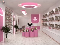 Vitrines de présentation de perruques en bois sur mesure de qualité supérieure avec éclairage LED, étagères pour salons de coiffure et décoration de magasins