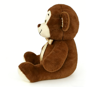 Peluche de Mono Marrón con Lazo Crema - Suave Animal de Peluche Sonriente, Regalo para Niños para Dormir y Decoración de Cuarto Infantil - Product Image 4