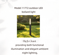Lampe de jardin LED extérieure moderne en aluminium moulé sous pression IP54, diffuseur en PC, 3000K, éclairage de balise pour allée de jardin, cour