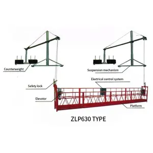 Plataforma de elevação elétrica Zlp800, plataforma de suspensão em liga de alumínio para equipamentos de manutenção de edifícios de altura, oferta imperdível