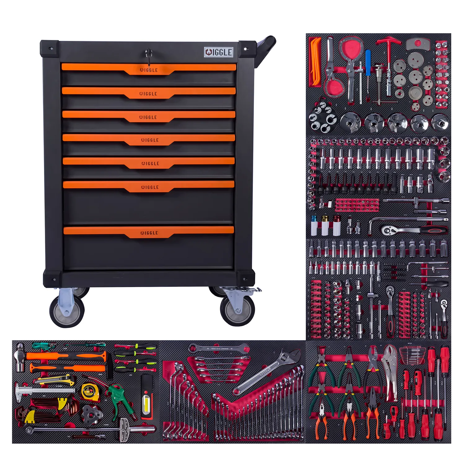 421pcs Professional 7 Drawers Roller Tool Sets Box Storage Tool Trolley Cabinet With Car Repair herramientas Tools