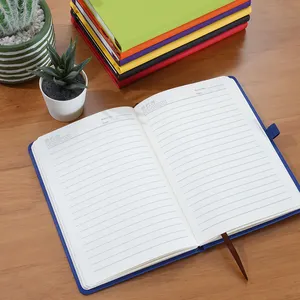 Goedkope Promotie A5 Custom Pu Maandelijkse Jaarlijkse Dagelijkse Dagboek Hardcover Dagboek Planner Lederen Cover Notebook