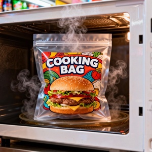 Sachet réutilisable personnalisé avec logo pour micro-ondes haute température, idéal pour les repas prêts à consommer, les pâtes, les nouilles, les kits ramen et autres aliments, conception anti-fuite, sachet stérilisable. - Product Image 2
