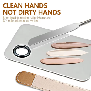 Custom Stainless Steel Makeup Spatula 13cm Cosmetic Mixing Stick for <b>Foundation</b> Cream Pigments - Product Image 4