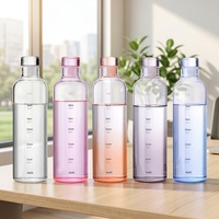 CE FCC ROHS gecertificeerd 500ml glazen waterfles met aangepast logo, hittebestendig, lekvrij, anti-val, herbruikbaar