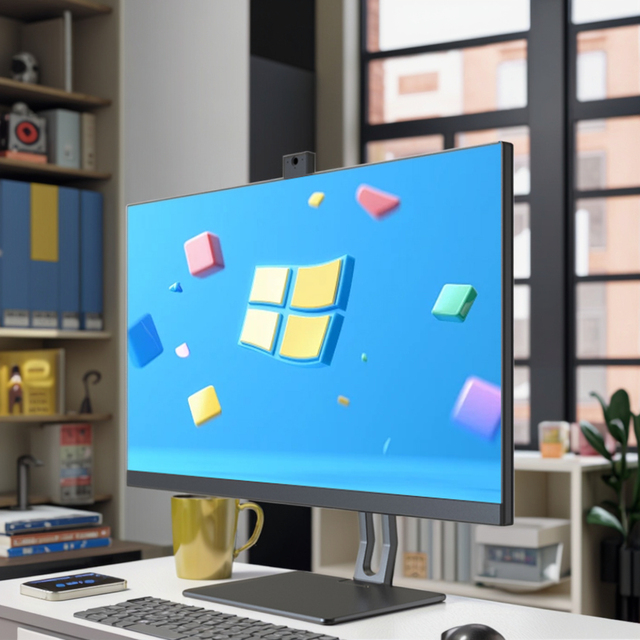 OEM 23.8inch LCD IPS Monitor All-in-One Desktop PC SSD 512GB Core I3/i5/i7/i9 16GB DDR4 RAM AIO Monoblock Built-in Webcam