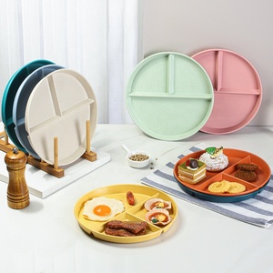 Offre Spéciale 9 pouces 3 compartiments en plastique réutilisable écologique plateau à déjeuner dîner <span class=keywords><strong>régime</strong></span> divisé portions plaques de contrôle pour adultes - Product Image 2