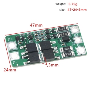 Carte de protection 2S 6.4V LiFePO4 et 7.4V Li-ion 8.4V avec équilibrage et protection contre les surcharges 10A - Product Image 6