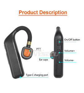 แฮนด์ฟรี Anysecu รุ่น K1 แบบเสียบ PTT สำหรับวิทยุสื่อสาร Uv-5r Uv-k6 รุ่น K1 - Product Image 5