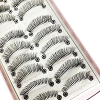 Cils à Bande Invisible 10 Paires, Faux Cils 3D en Vison Synthétique, Courts et Naturels, Bande Transparente, Extension de Cils Doux