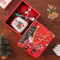 Mug en céramique de Noël mignon, cadeau d'anniversaire pour filles et meilleures amies, avec couvercle et cuillère, souvenir en porcelaine