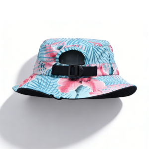 Sombrero de Pescador Transpirable con Bordado 3D y Estampado Tropical, con Correa para la Barbilla, para Playa, Verano, Viajes y Protección Solar - Product Image 3