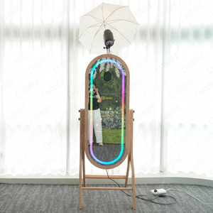 Bằng gỗ lớn gương Photo Booth máy chuyên nghiệp DSLR photobooth với 21.5 inch màn hình cảm ứng và máy in bằng Gỗ Đứng - Product Image 4