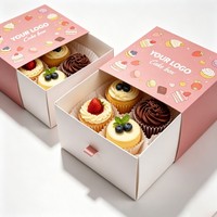 Boîte en carton personnalisée en gros pour desserts, pâtisseries, emballages de boulangerie, boîte cadeau de haute qualité pour gâteaux, boîte à gâteaux à l'encre de soja