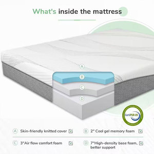 Thiết kế hiện đại Túi mùa xuân bọt Nệm đồ nội thất Trung Quốc Nhà cung cấp Bộ nhớ bọt cho phòng ngủ và trường học với hộp nén - Product Image 2