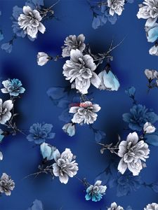 涤纶75柔软光滑薄珍珠雪纺定制数码小花款式印花女士长裙衬衫面料 - Product Image 5