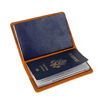 Housse de passeport en cuir véritable prête à être expédiée, en stock