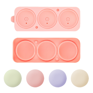 SILIKOLOVE factory can customize 3-cavity spherical molds, LFGB platinum non-stick BPA-free silicone ice <b>cube</b> molds - Product Image 1