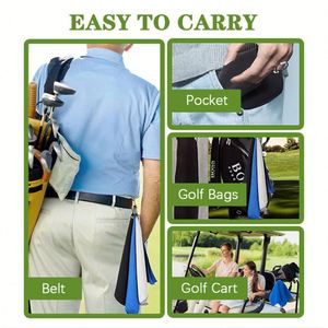 Serviette de golf en microfibre à impression numérique en gros - Cadeau pour hommes, époux, golfeurs - Chiffon de nettoyage pour balles et clubs de golf - Product Image 2