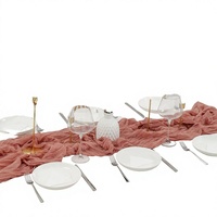 Chemin de table moderne tissé en polyester 100 % écologique pour baby shower et dîner de Noël