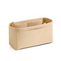 Pochette de maquillage carrée classique en feutre beige, sac de voyage, organiseur de toilette, pochette de rangement, capacité 200 ml, pliable, ensemble pour salon